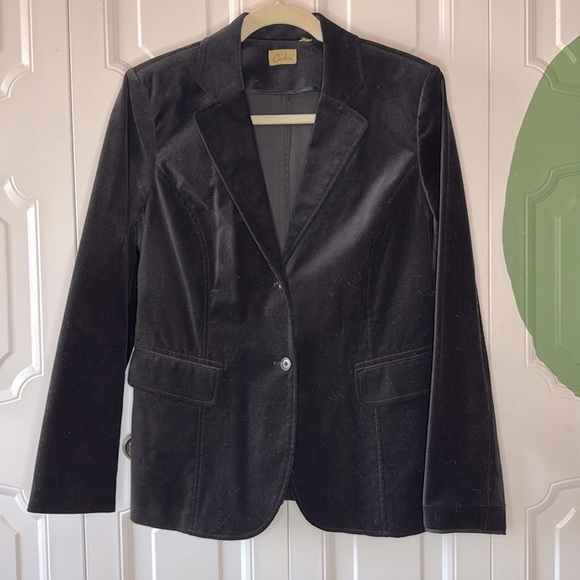 Black velvet blazer by Caslon two button with working pockets - Picture 1 of 5